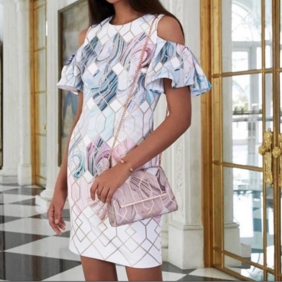 Ted Baker Krimba sea of clouds dress size 3(M) - Picture 1 of 12